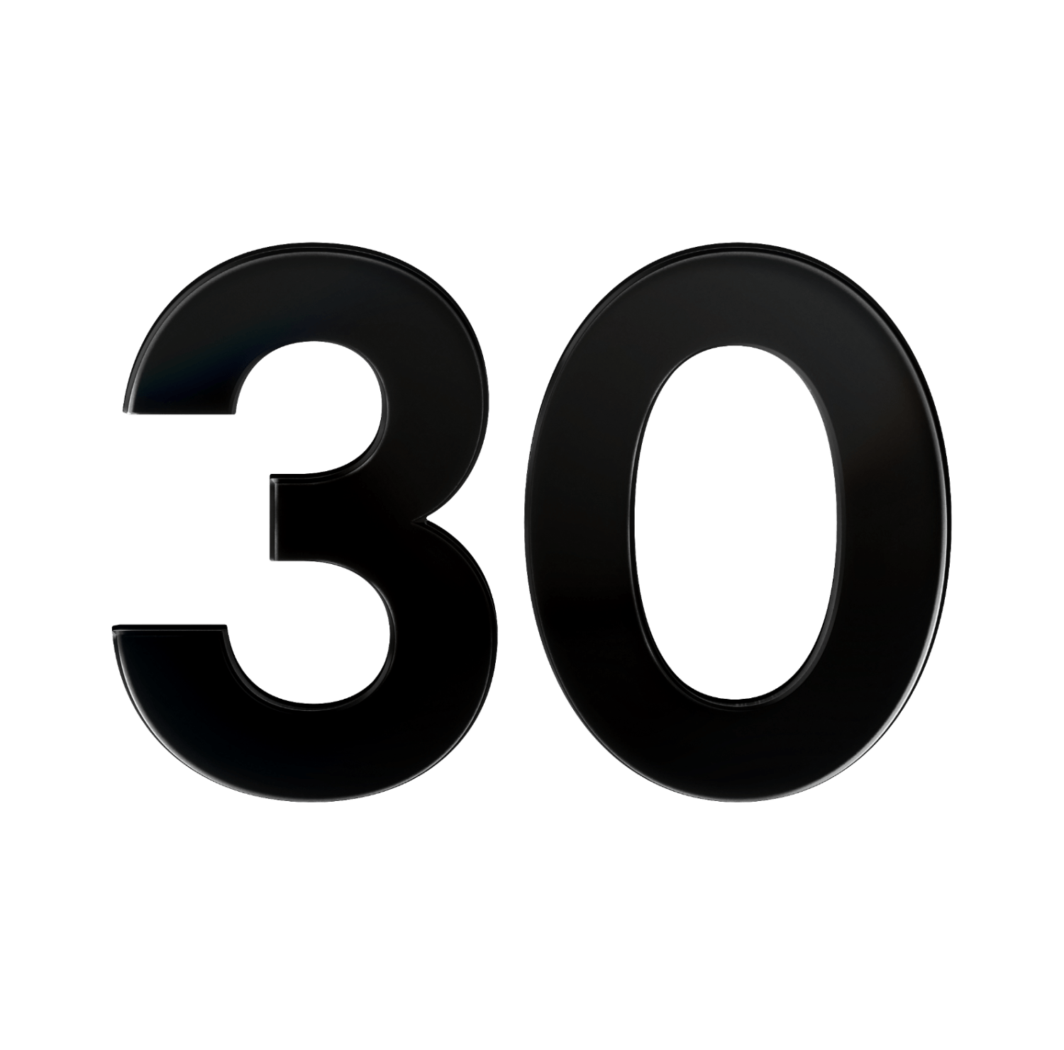 Illustration of a stylized number 30, representing Fey's pricing (mobile view).