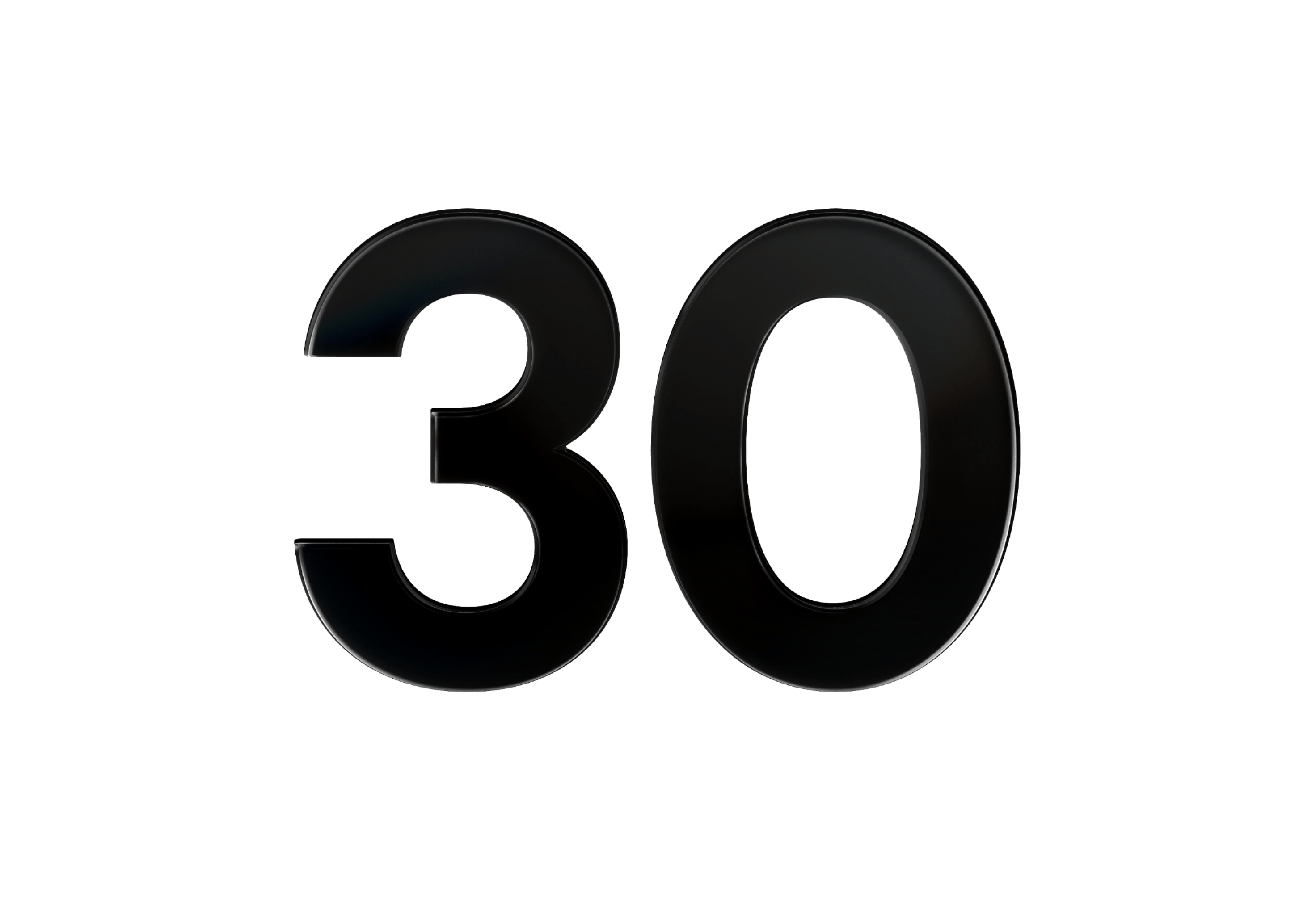 Illustration of a stylized number 30, representing Fey's pricing (tablet view).