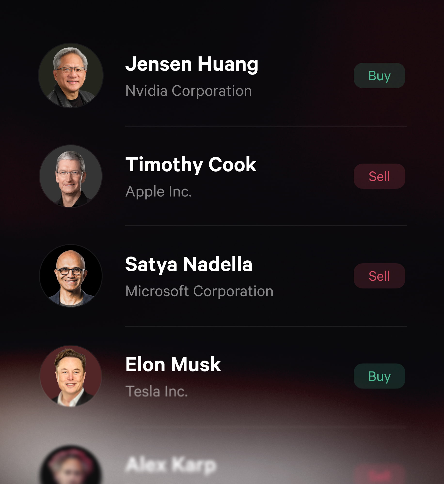 Insider transactions